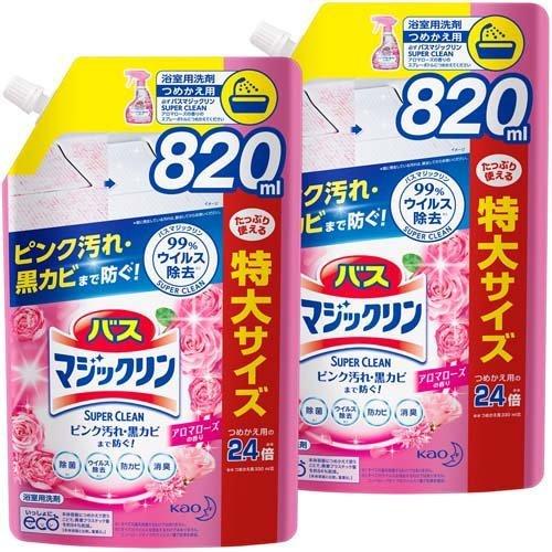 バスマジックリン お風呂用 スーパークリーン アロマローズ 詰め替え スパウトパウチ 0ml 2袋セット バスマジックリン 爽快ドラッグ 通販 Yahoo ショッピング