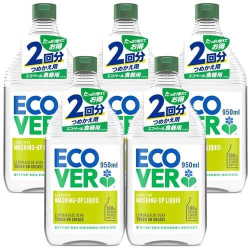 エコベール 食器用洗剤 レモンの香り 詰め替え おしゃれ ボトル 大容量 950ml 5本セット エコベール Ecover 976 爽快ドラッグ 通販 Yahoo ショッピング