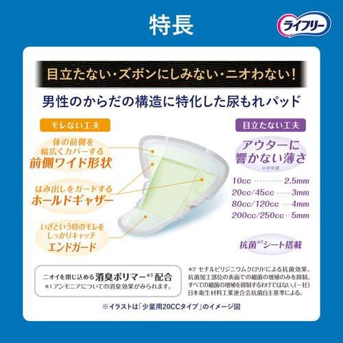 ライフリーさわやか男性用安心パッド80cc男性用軽失禁パッド