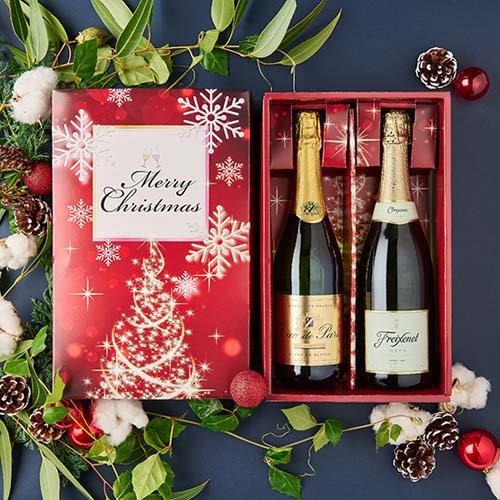 訳あり)(企画品)スパークリングワイン クリスマスBOX入り ( 750ml*2本