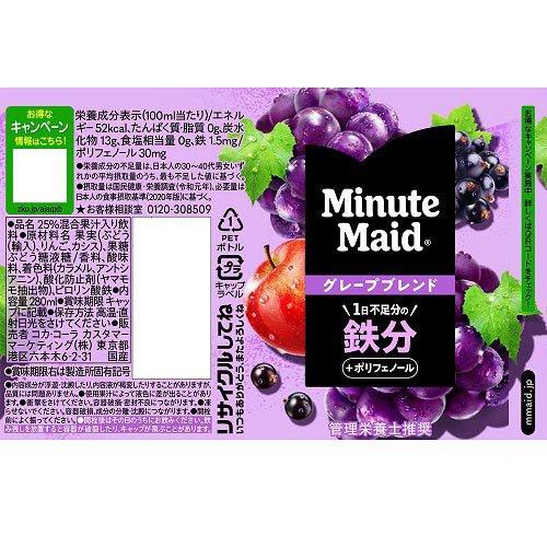 ミニッツメイド ぎゅっ！とフルーツ グレープブレンド 鉄分 ( 280ml*24