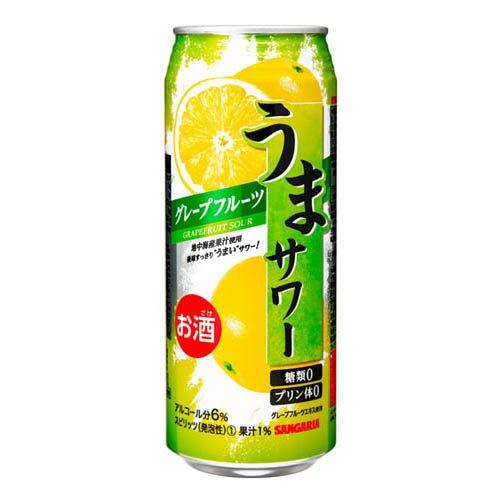 うまサワーグレープフルーツ ( 490ml×24本 )/ サンガリア : 爽快