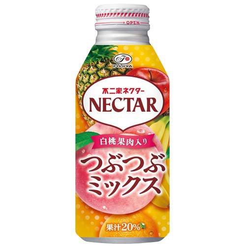 不二家 ネクター つぶつぶミックス 白桃果肉入り ボトル缶 ( 380g×24本