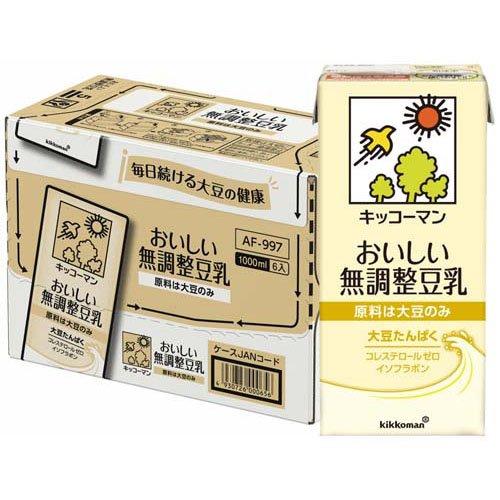 キッコーマン おいしい無調整豆乳 ( 1L×6本入 )/ たんぱく質 ) : 爽快