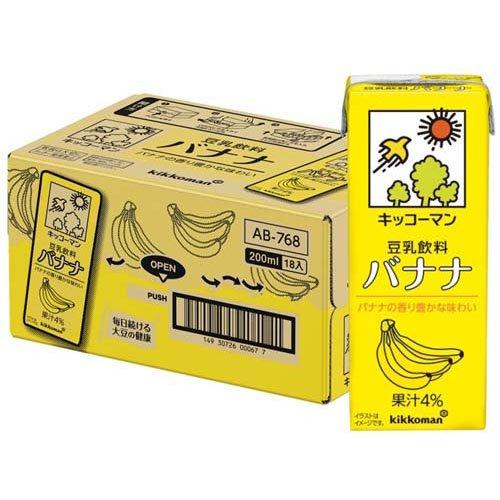 キッコーマン 豆乳飲料 バナナ ( 200ml*18本入 )/ たんぱく質 ) : 爽快