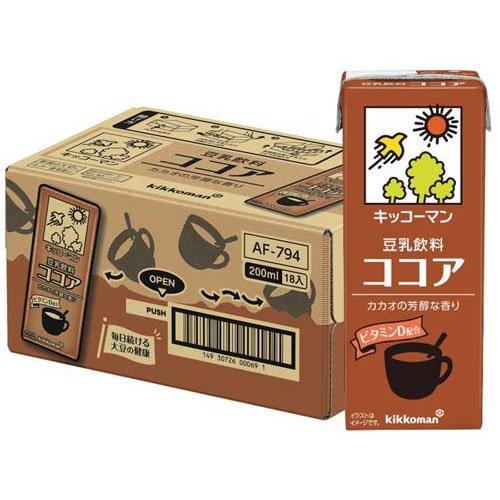 キッコーマン 豆乳飲料 ココア ( 200ml*18本入 )/ たんぱく質 ) : 爽快