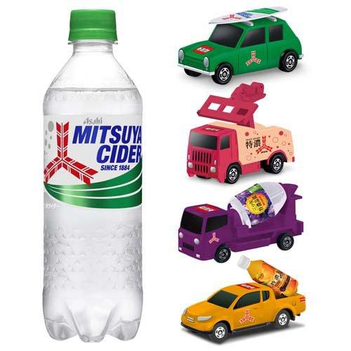 アサヒ飲料 三ツ矢サイダー カルピス オリジナルトミカ 19種　新品未開封 三ツ矢サイダー6本買うとコラボトミカを貰えるときいてWelchのトミカ