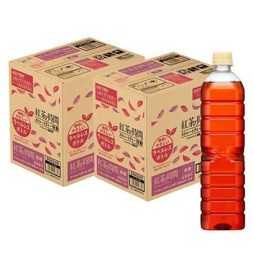 紅茶の時間 ストレートティー 無糖 ラベルレスボトル ペット ( 900ml
