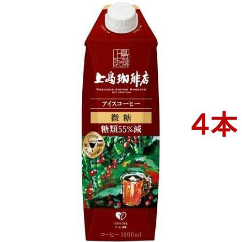 上島珈琲店 アイスコーヒー 微糖 ( 1000ml*4本セット )/ 紙パック 低糖