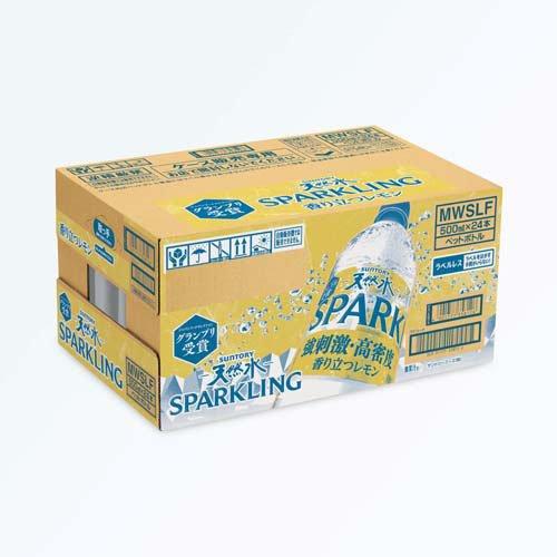 サントリー 天然水 SPARKLINGレモン ラベルレス ( 500ml*48本セット