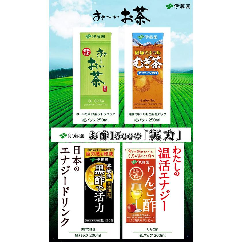 伊藤園 紙パック飲料 200ml Or 250ml 24本入り 9種類から選べる 送料