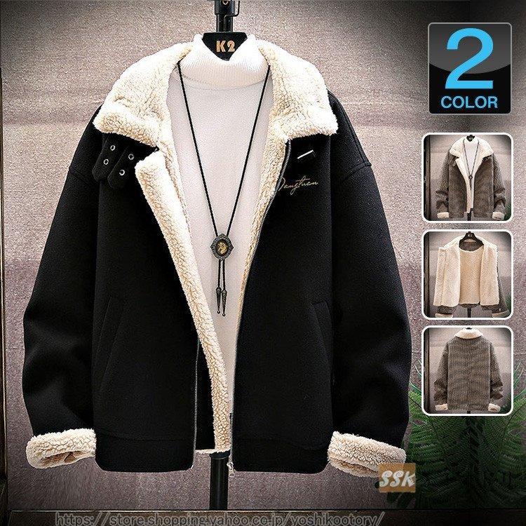 ブランド雑貨総合 防風 暖かい 大きいサイズ ムートンジャケット 秋冬 暖かい オーバーサイズ ボアジャケット アウター 防寒着 厚手ジャケット 千鳥格子 裏ボア メンズ ムートンコート 冬服 コート アウター Oyostate Gov Ng