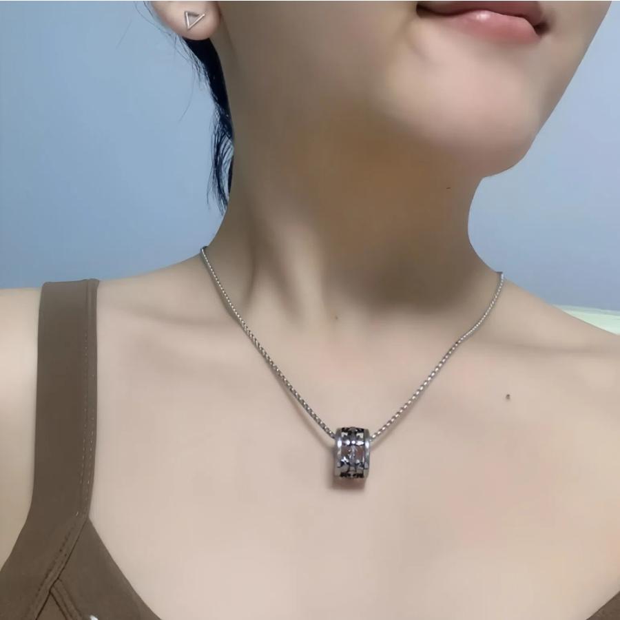 【Mainstream.K】花 透かし彫り チタン鋼チェーン シルバー925銀ペンダント 60cm 5cm調整 レディース メンズ 首飾り アクセサリー 贈り物最適 ネックレス_1