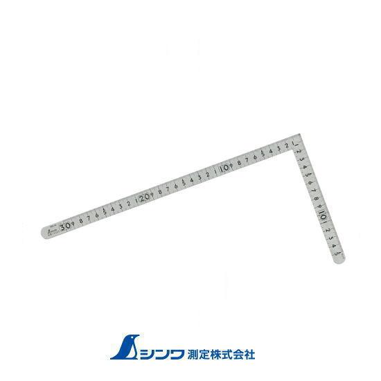 シンワ 12325 シンワ測定 曲尺 小型 平 ステン 30X15cm 裏面角目 : 創