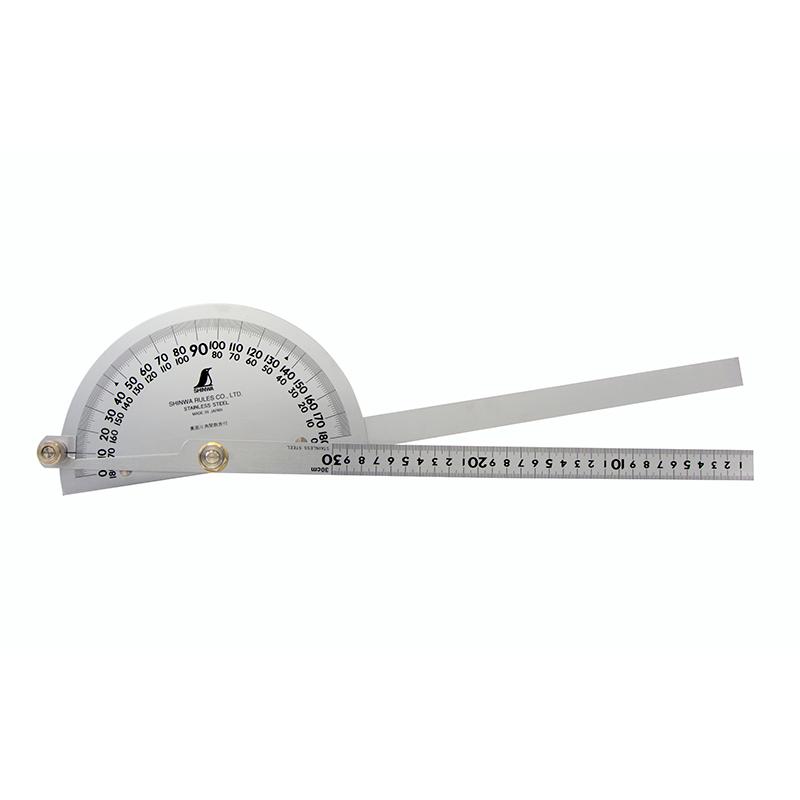 シンワ 62839 プロトラクター No.300 シルバー Φ210 竿目盛 30cm 2本竿 