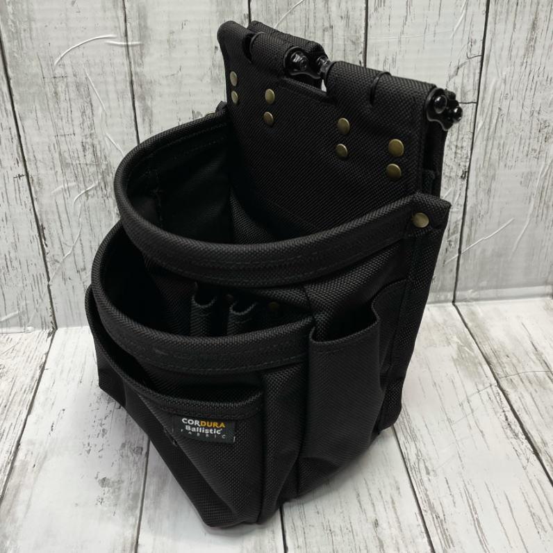 ΘΘKNICKS 腰袋 未使用品(S) バリスティック生地チェーンタイプ腰袋 BA-301DDX ブラック KNICKS ニックス バリスティック生地チェーンタイプ腰袋 アルミ
