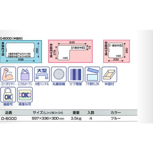 DOCUTTE ドカット ダブルトレーで収納力UP 工具箱 D-6000 リングスター