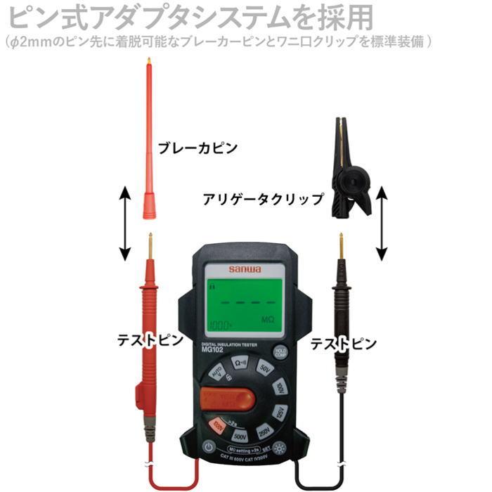 sanwa 2レンジ式エレベータ保守管理用デジタル絶縁抵抗計 MG601-M 三和