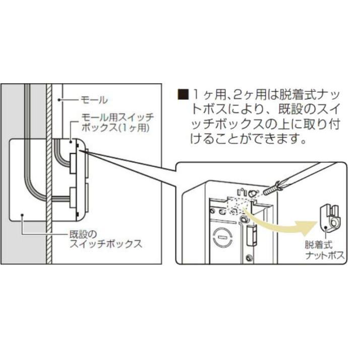未来工業 モール用スイッチボックス(Fタイプ) ホワイト MSB-F2W MIRAI|soukoukan|02