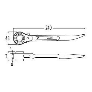 MCC ラチェットレンチ(2点セット)19x24薄型 （木造住宅施工用） MCC ラチェットレンチ アルミショート 19×24 薄型 （木造住宅