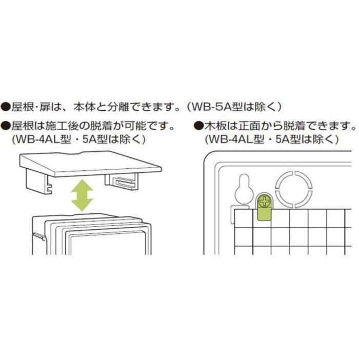 未来工業 ウオルボックス(プラスチック製屋根付) グレー 1個 WB-1AG