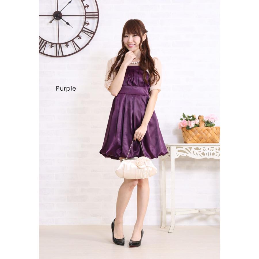 パーティドレス フォーマルワンピース ドレス 結婚式 ワンピース パーティードレス ブラック バルーン 黒 ベージュ 紫 大人 Aライン ミディアム 送料無料 Y003 B セレクトショップ Soul 通販 Yahoo ショッピング