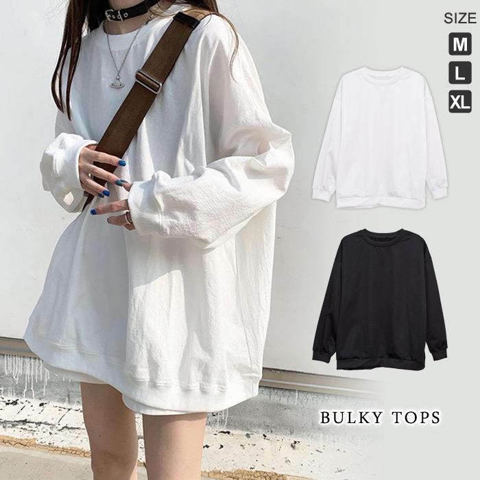 カットソー レディース 秋 冬 秋冬 黒 白 長袖 Tシャツ 無地 チュニック ゆったり トップス ホワイト ブラック 大きめ 大人 体型カバー 代 30代 送料無料 Y3114 セレクトショップ Soul 通販 Yahoo ショッピング