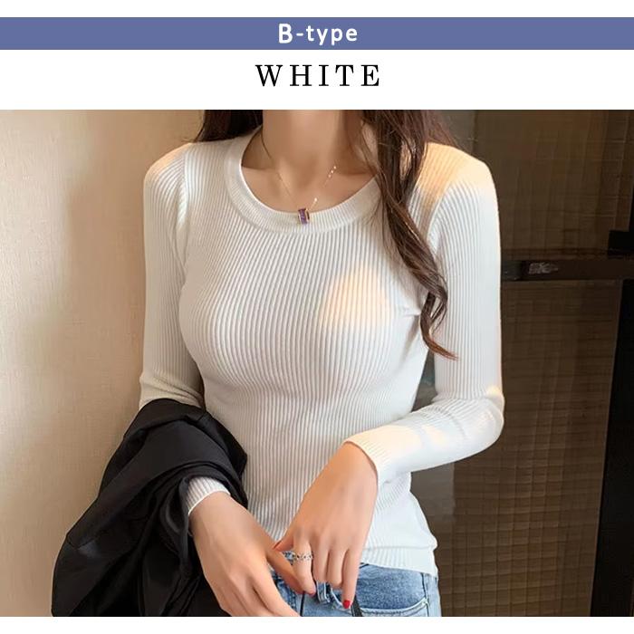 KOEISTORE ニットトップス レディース 長袖 春 夏 春夏 黒 白