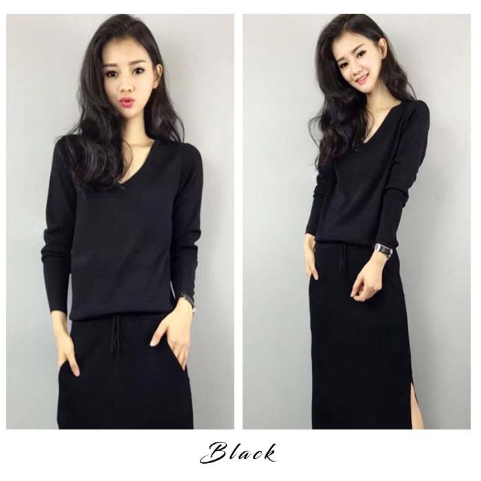 KOEISTORE ワンピース レディース 春 夏 春夏 黒 ニットワンピ