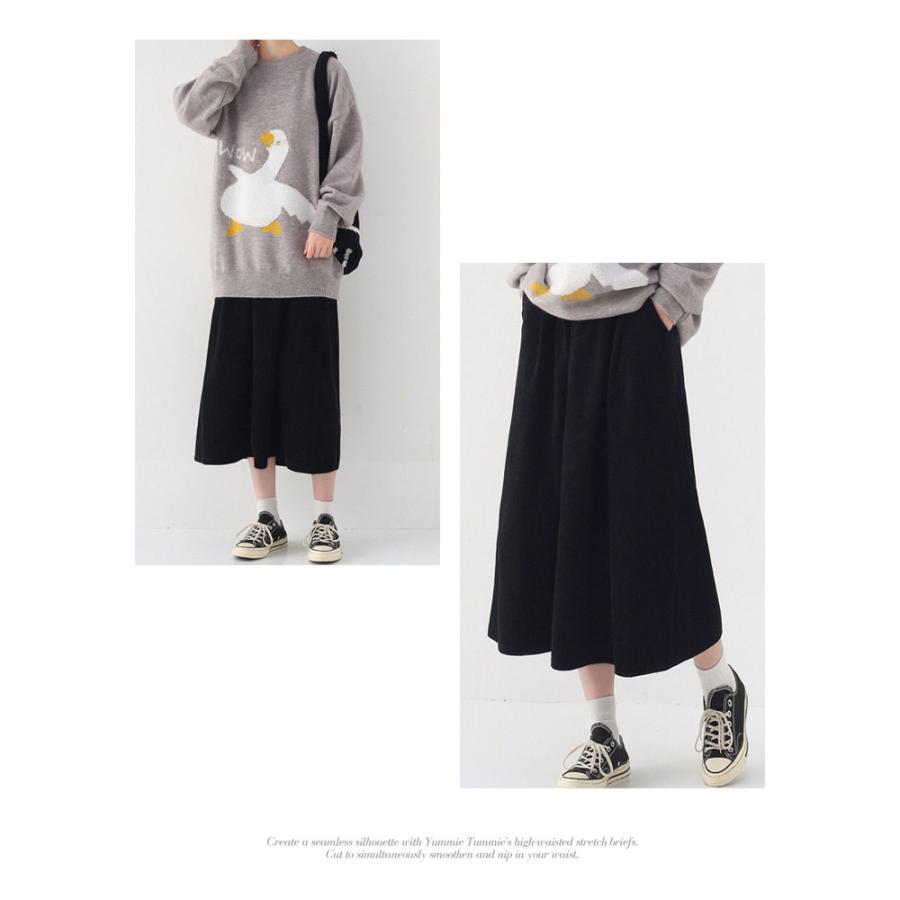 KOEISTORE スカート ひざ下 レディース 秋 冬 秋冬 黒 コーデュロイ