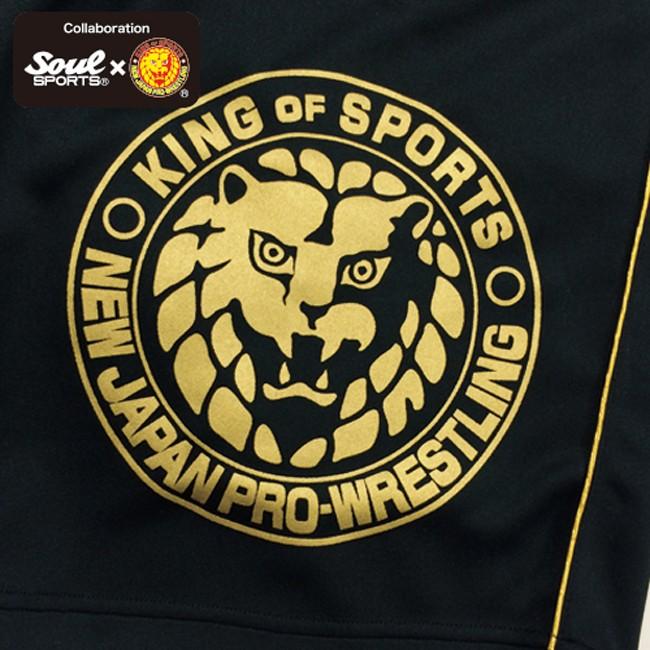 新日本プロレス×SOUL SPORTSコラボ　黒×金ショートパンツ　ブラック｜soul-sports｜04