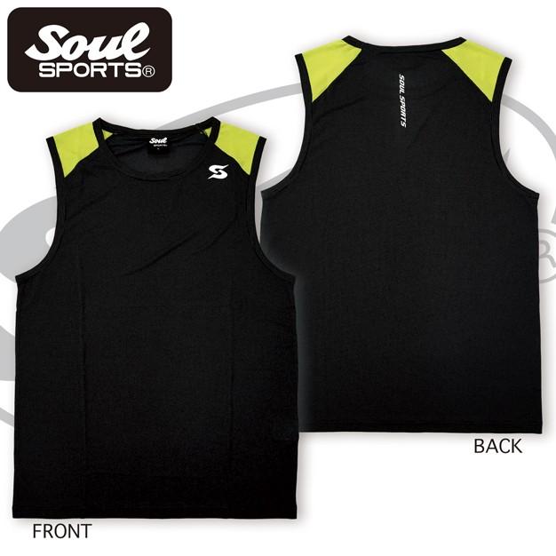 ドライ ノースリーブ 軽量 切替 タンクトップ SOUL SPORTS 黒×レッド/黒×イエロー |  | 04