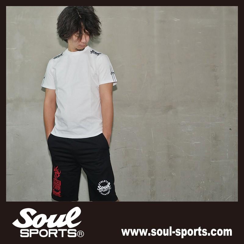 Tシャツ 袖テープ ロゴ プリント 半袖 SOUL SPORTS ブラック/ホワイト njpw｜soul-sports｜11