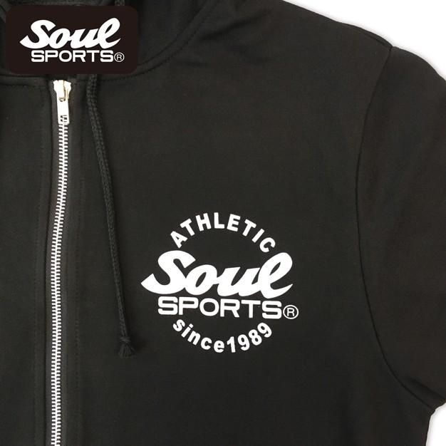 集合ロゴ デザイン ファイヤーロゴ スウェット ジップパーカー  SOUL SPORTS オリジナル ソウルスポーツ　ブラック |  | 05