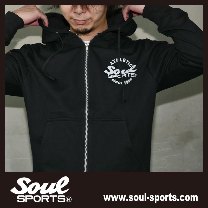 集合ロゴ デザイン ファイヤーロゴ スウェット ジップパーカー  SOUL SPORTS オリジナル ソウルスポーツ　ブラック |  | 08