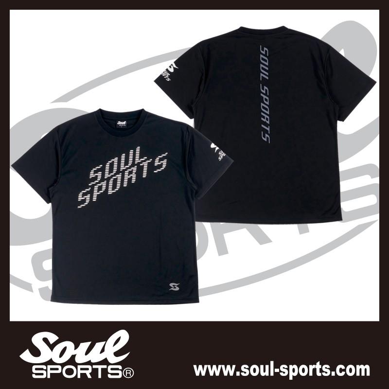 ドライ Tシャツ 反射ロゴ 半袖 トレーニング  SOUL SPORTS ソウル ブラック njpw |  | 01