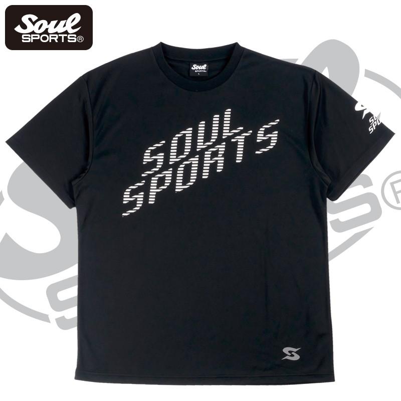 ドライ Tシャツ 反射ロゴ 半袖 トレーニング  SOUL SPORTS ソウル ブラック njpw |  | 02