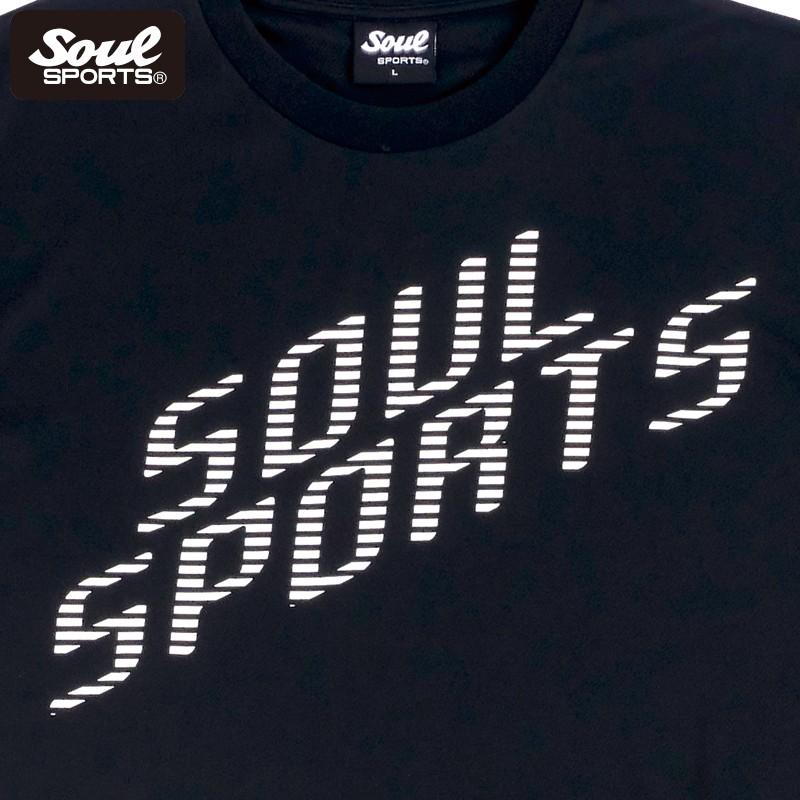 ドライ Tシャツ 反射ロゴ 半袖 トレーニング  SOUL SPORTS ソウル ブラック njpw |  | 04