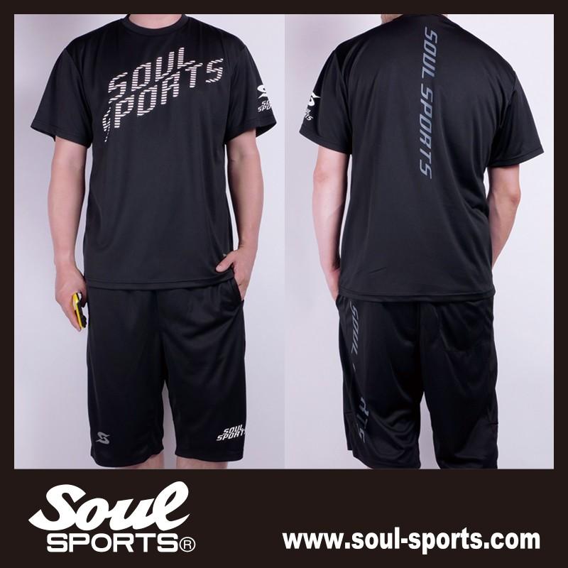 ドライ Tシャツ 反射ロゴ 半袖 トレーニング  SOUL SPORTS ソウル ブラック njpw |  | 08