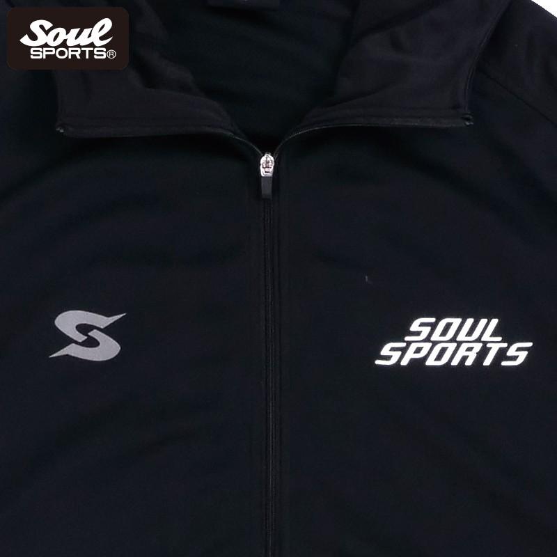 ドライ素材 「S」マーク 反射ロゴ 指穴 長袖 ジップパーカー トレーニング ラッシュガード  SOUL SPORTS オリジナル ソウルスポーツ　ブラック |  | 04