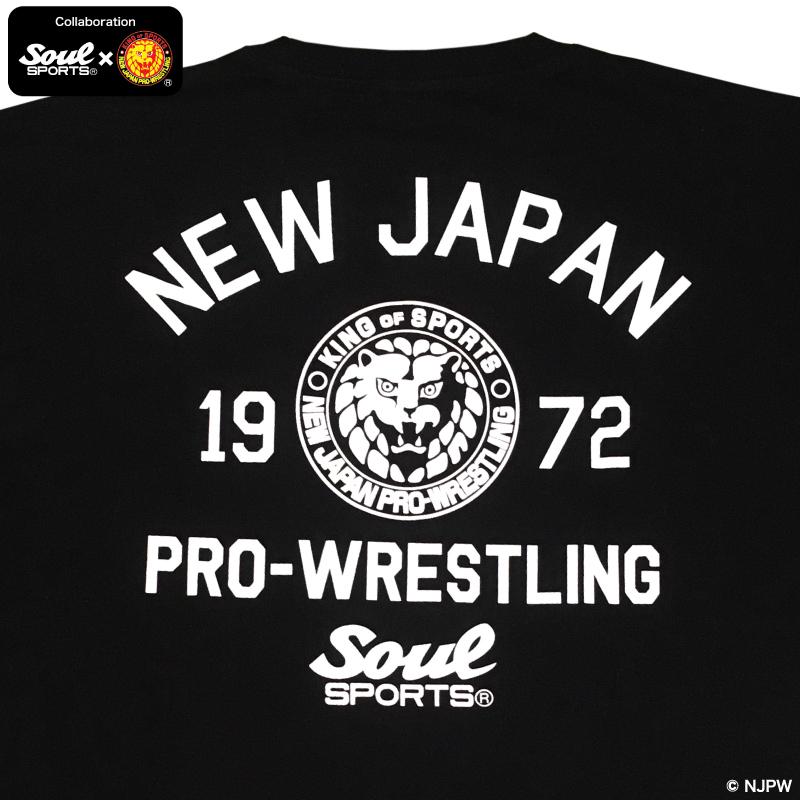大判 ライオンマーク スクエアロゴ 半袖 Tシャツ 綿100% モノクロ NJPW