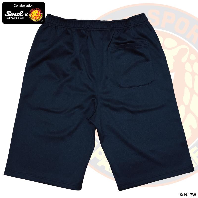 ゴールド ロゴ 金 ライオンマーク ジャージ素材 ショートパンツ 脇ライン ハーフパンツ　新日本プロレス × SOUL SPORTS コラボ ソウルスポーツ　ブラック |  | 05
