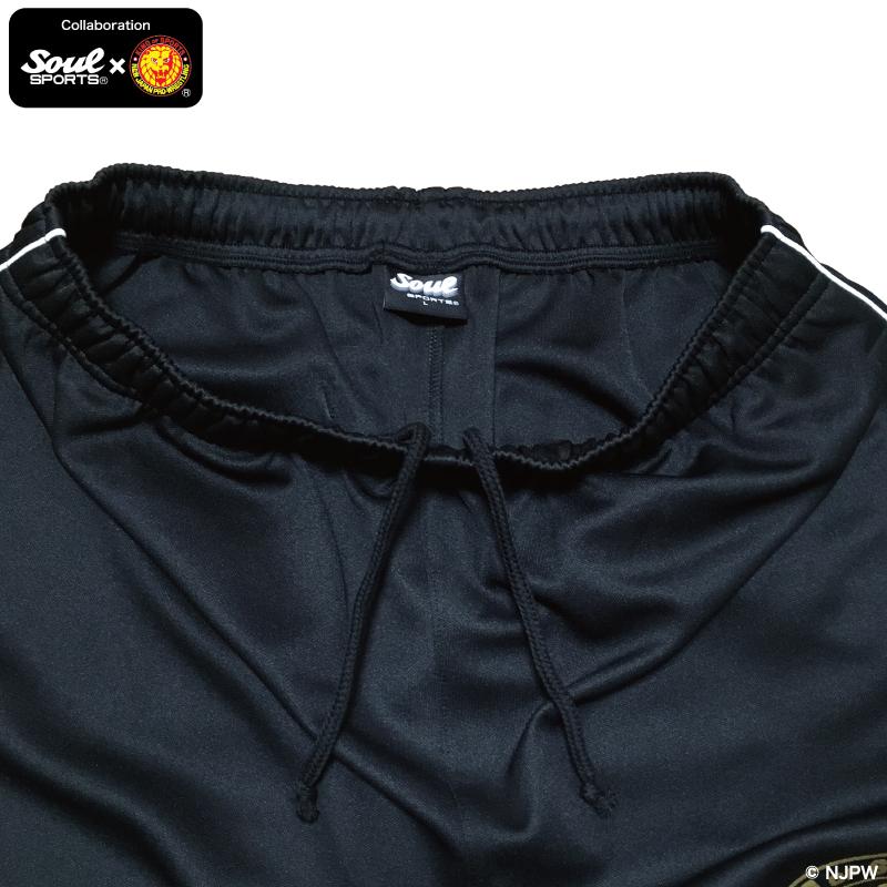 ゴールド ロゴ 金 ライオンマーク ジャージ素材 ショートパンツ 脇ライン ハーフパンツ　新日本プロレス × SOUL SPORTS コラボ ソウルスポーツ　ブラック |  | 07