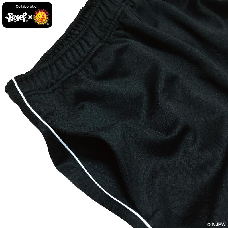 ゴールド ロゴ 金 ライオンマーク ジャージ素材 ショートパンツ 脇ライン ハーフパンツ　新日本プロレス × SOUL SPORTS コラボ ソウルスポーツ　ブラック |  | 08