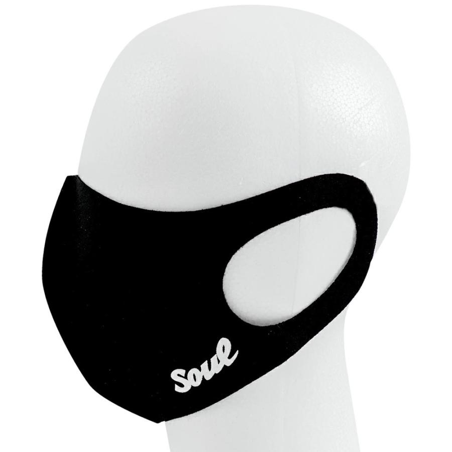 Soul 筆記体 ファッションマスク マスク ワンポイント ロゴ デザイン 接触冷感 抗ウイルス　SOUL オリジナル ソウル　黒 ブラック |  | 05