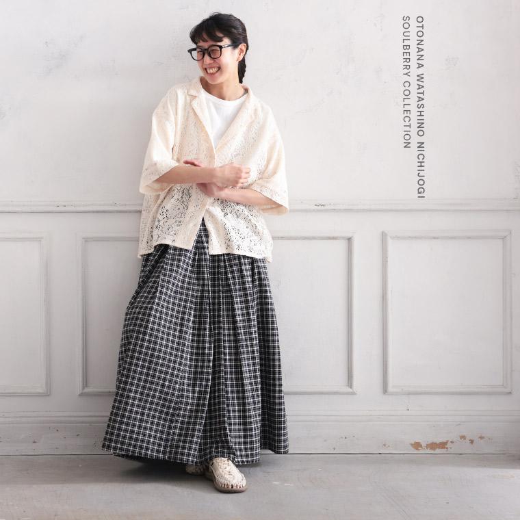 soulberry O.W.N 透かし編みのシャツ レディース 羽織り 五分袖