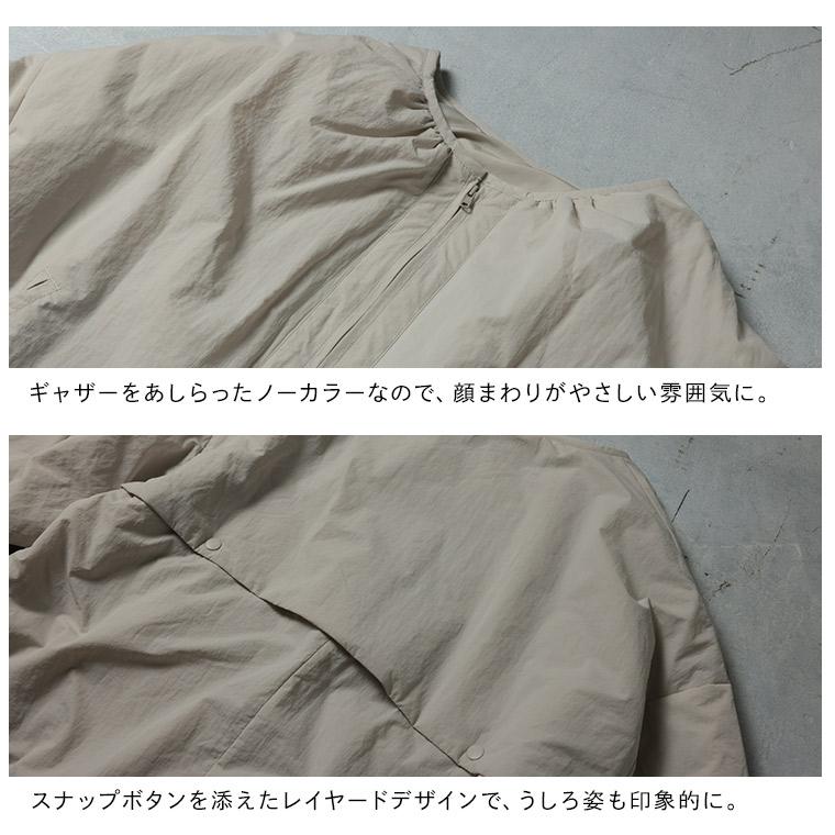 ワンピ好きが作った【まんてん！ジャケット】やさしさグレージュ レディース アウター ブルゾン ダウンジャケット 羽織り 長袖 ノーカラー 中綿 防寒の画像