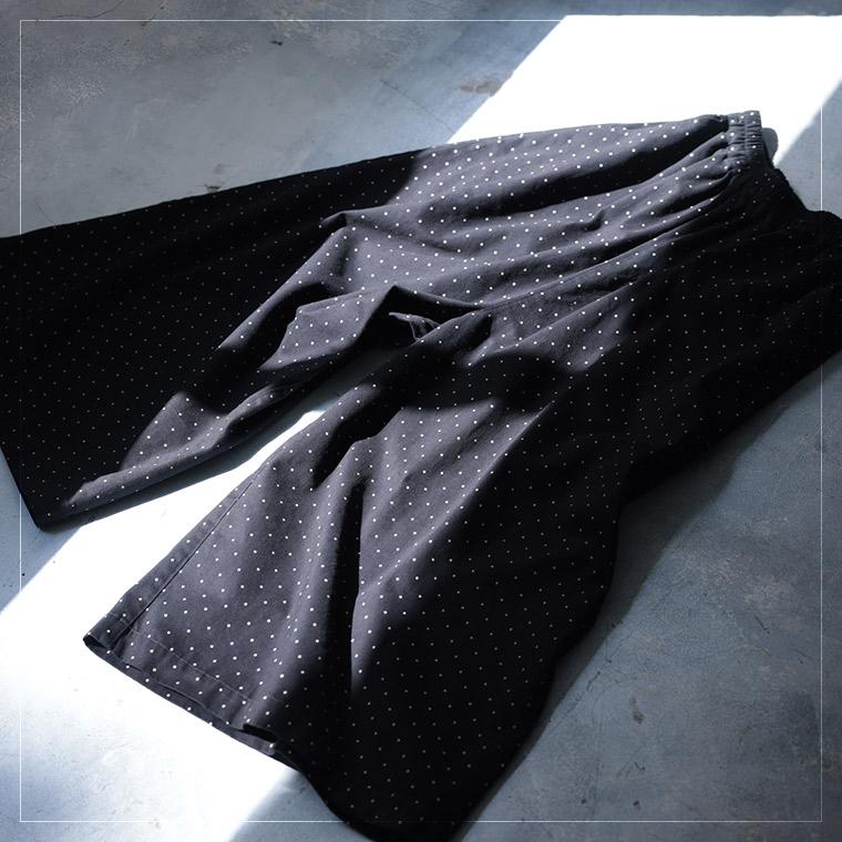 【ついに再入荷！】RaKMACKA(レックマッカ) ちっちゃなドットのワイドパンツ レディース ワイドパンツ ガウチョパンツ Aライン 水玉 ボトムス 母の日 プレゼント_4