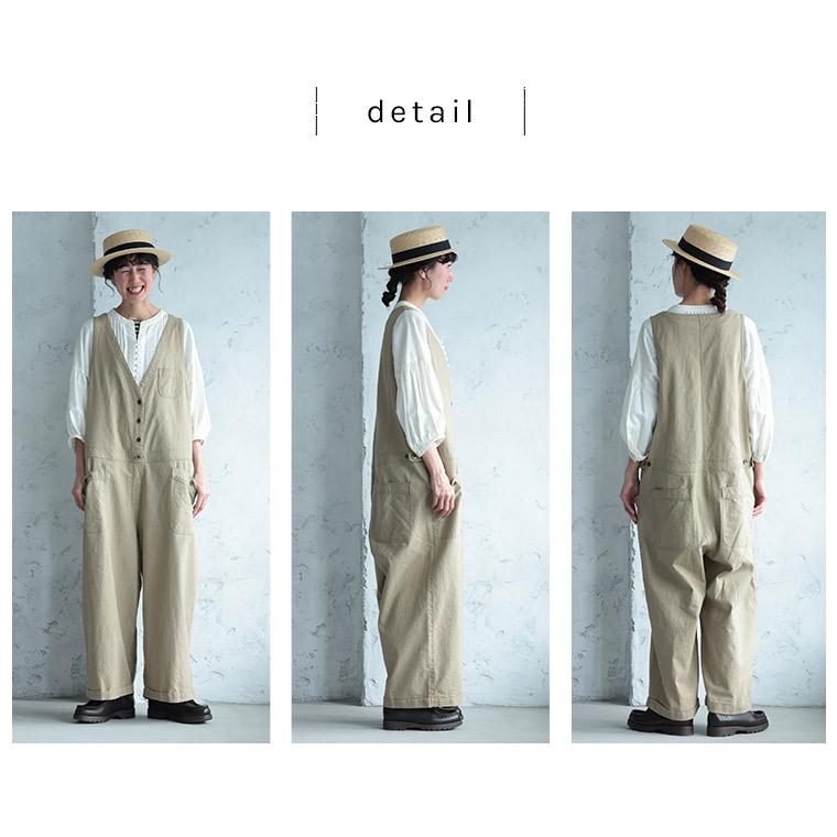 【ついに再入荷！】店長がどうしても作りたかった、ナチュかっこいいサロペット レディース オールインワン オーバーオール つなぎ ワイドパンツ ノースリーブの画像