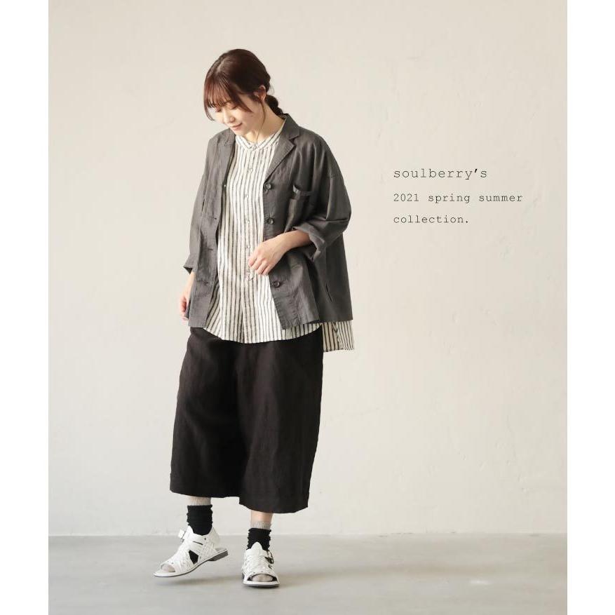 くしゅくしゅ靴下に合わせたいぼわんとパンツ レディース ワイドパンツ 麻混 リネン混 クロップド丈 ミディアム丈 短め丈 ゆったり ボトムス Soulberry 通販 Paypayモール